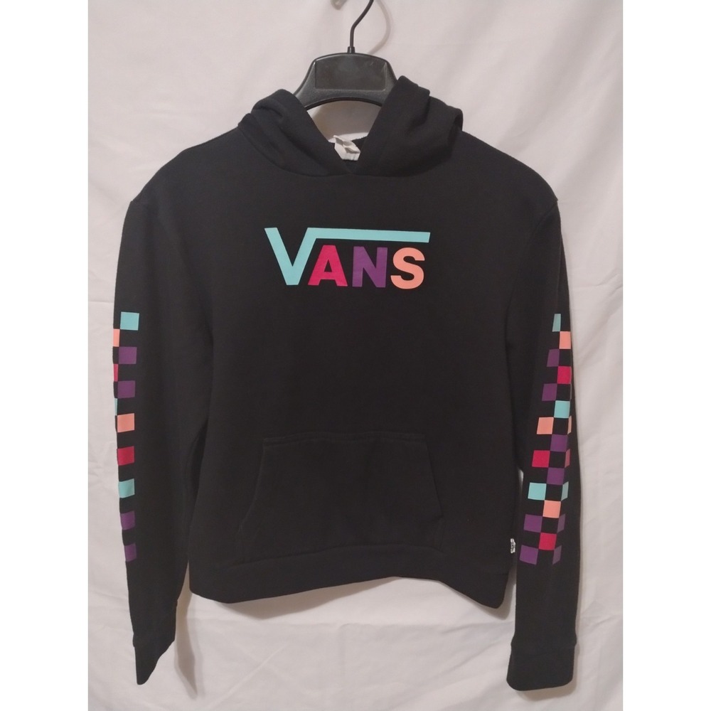 VANS off the wallColorblock Pullover Hoodie Black Logo Hooded Pockets Mens Sz XL